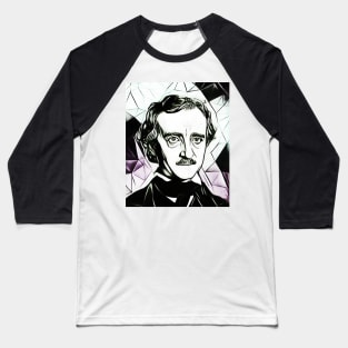 Edgar Allan Poe Black and White Portrait | Edgar Allan Poe Artwork 4 Baseball T-Shirt